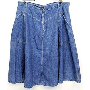 Tracer Woman Denim Jean Skirt  Side Pockets A Line Country Western Prairie Rodeo